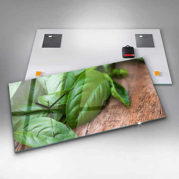 Orologio rettangolare Foglie di basilico