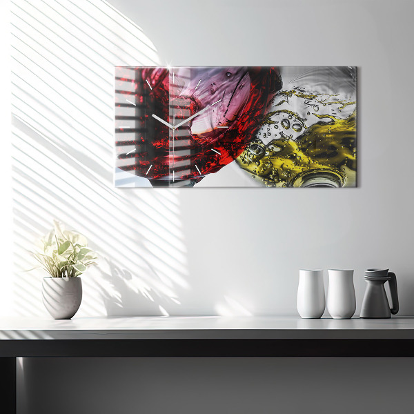 Orologio rettangolare Bicchieri di vino