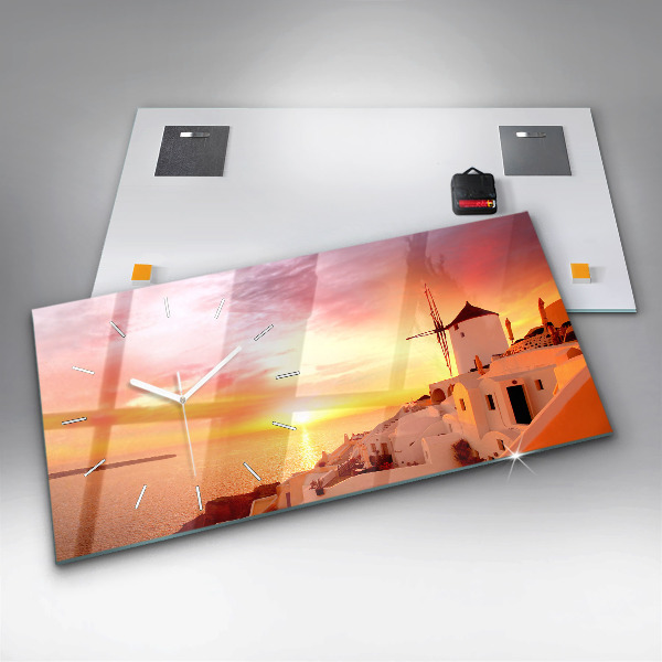 Orologio rettangolare Vecchio mulino a vento a Santorini