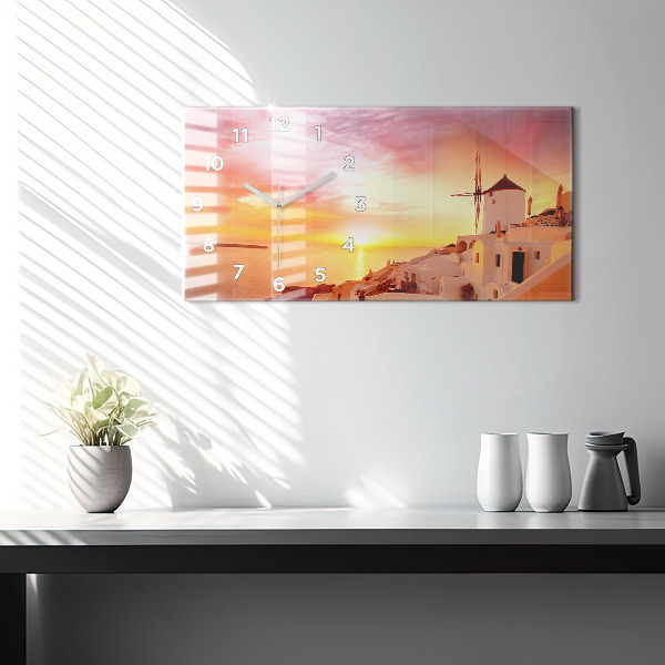 Orologio rettangolare Vecchio mulino a vento a Santorini