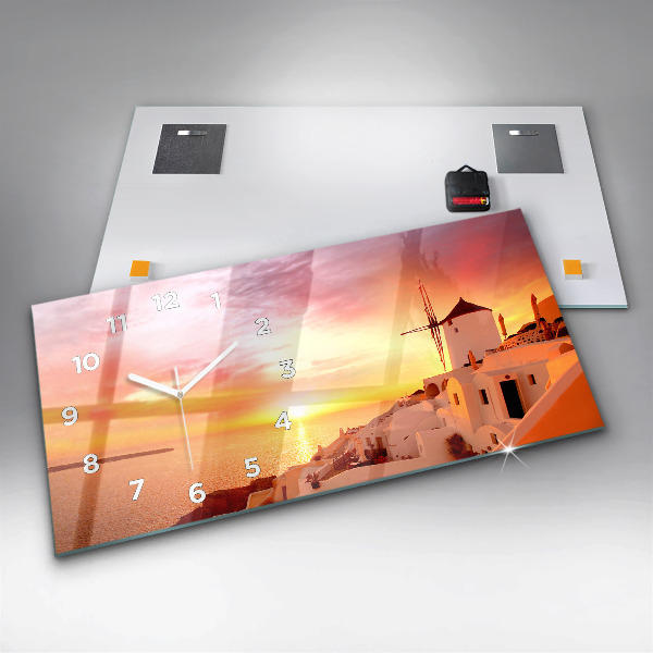 Orologio rettangolare Vecchio mulino a vento a Santorini