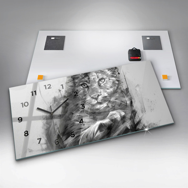 Orologio rettangolare Leone dipinto