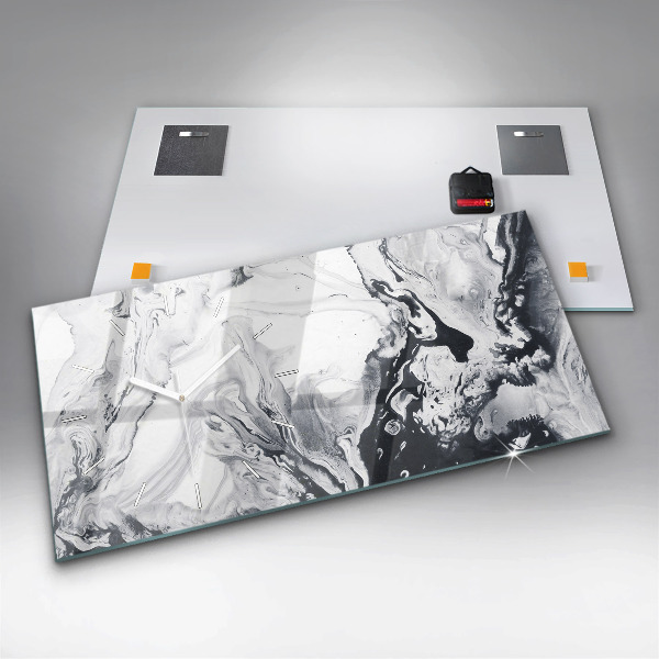 Orologio rettangolare Marmo inchiostro astratto