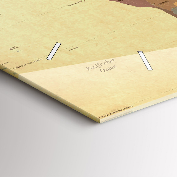 Orologio rettangolare Mappa del mondo d'epoca