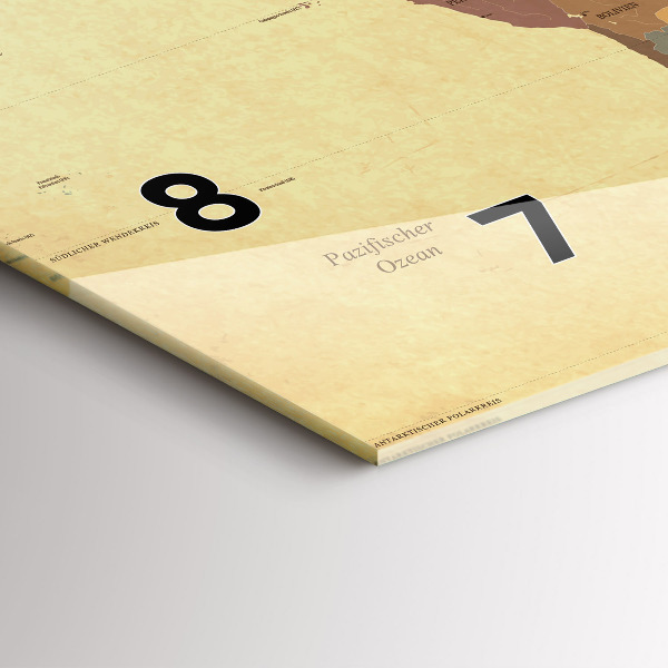 Orologio rettangolare Mappa del mondo d'epoca