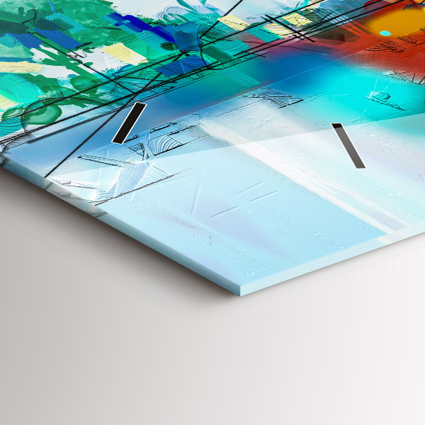 Orologio rettangolare Paesaggio astratto ad olio