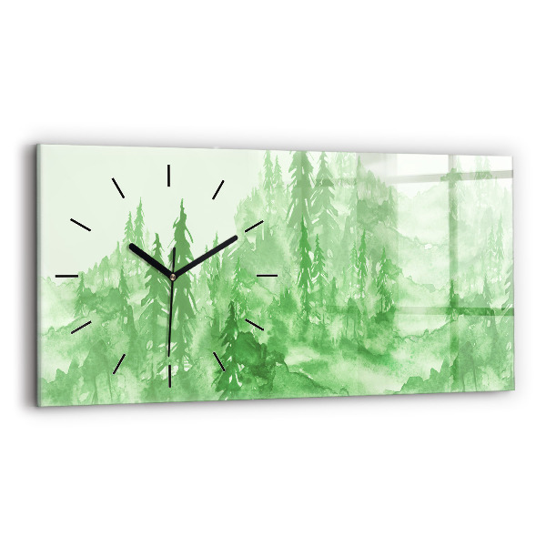 Orologio rettangolare Dipingere la foresta verde
