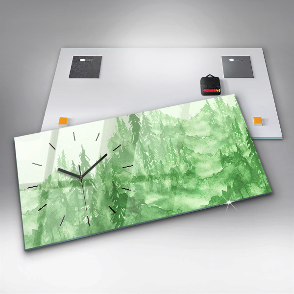 Orologio rettangolare Dipingere la foresta verde