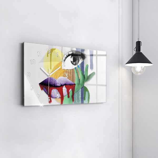 Orologio rettangolare collage surrealista