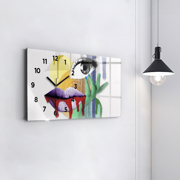 Orologio rettangolare collage surrealista