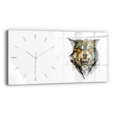Orologio rettangolare Ritratto disegnato di un lupo