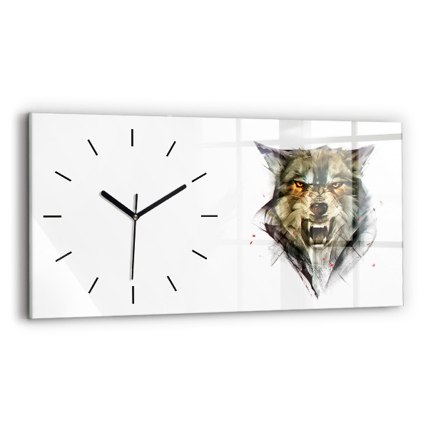 Orologio rettangolare Ritratto disegnato di un lupo