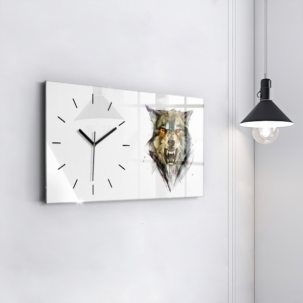 Orologio rettangolare Ritratto disegnato di un lupo