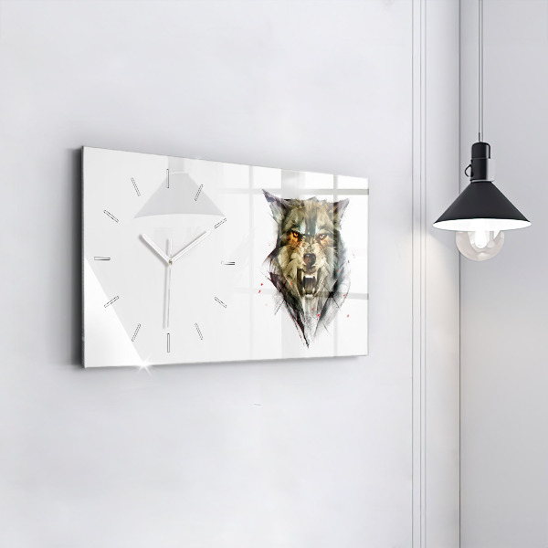 Orologio rettangolare Ritratto disegnato di un lupo