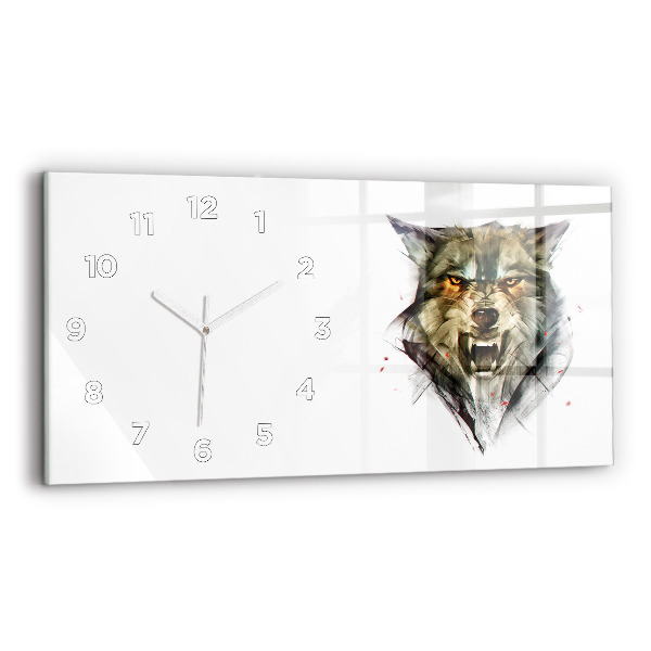 Orologio rettangolare Ritratto disegnato di un lupo