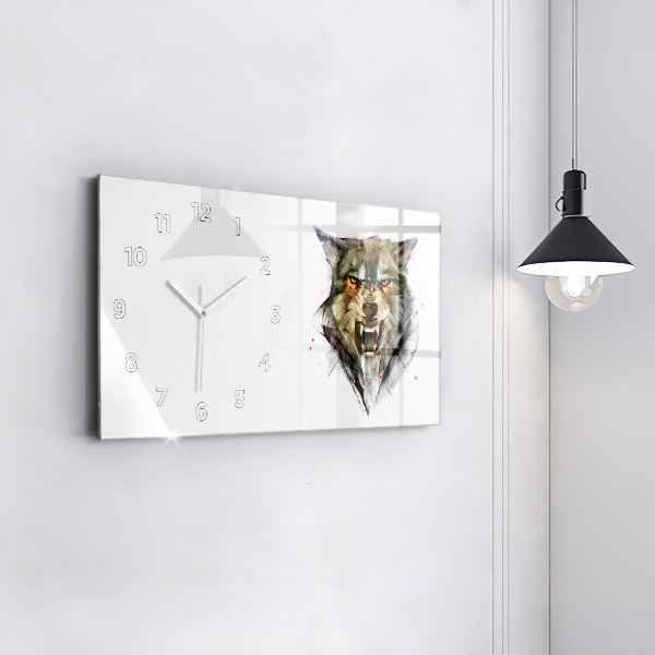 Orologio rettangolare Ritratto disegnato di un lupo