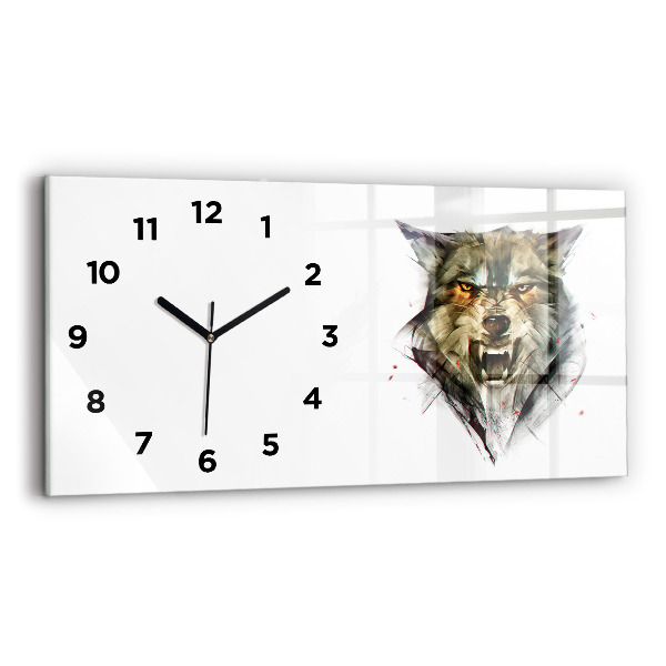 Orologio rettangolare Ritratto disegnato di un lupo
