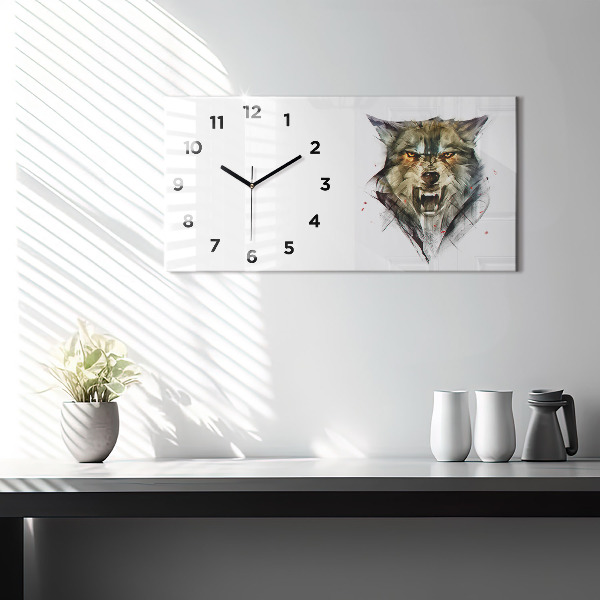 Orologio rettangolare Ritratto disegnato di un lupo