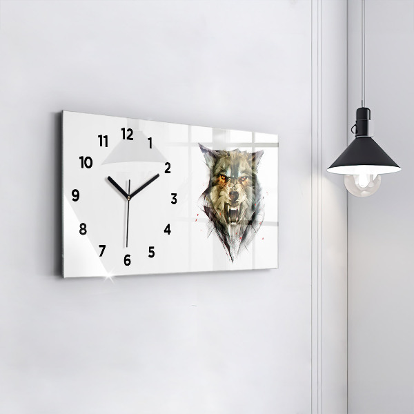Orologio rettangolare Ritratto disegnato di un lupo