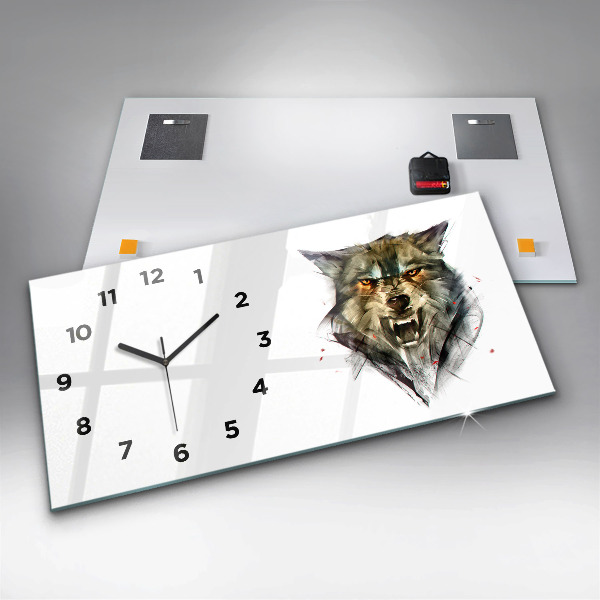 Orologio rettangolare Ritratto disegnato di un lupo