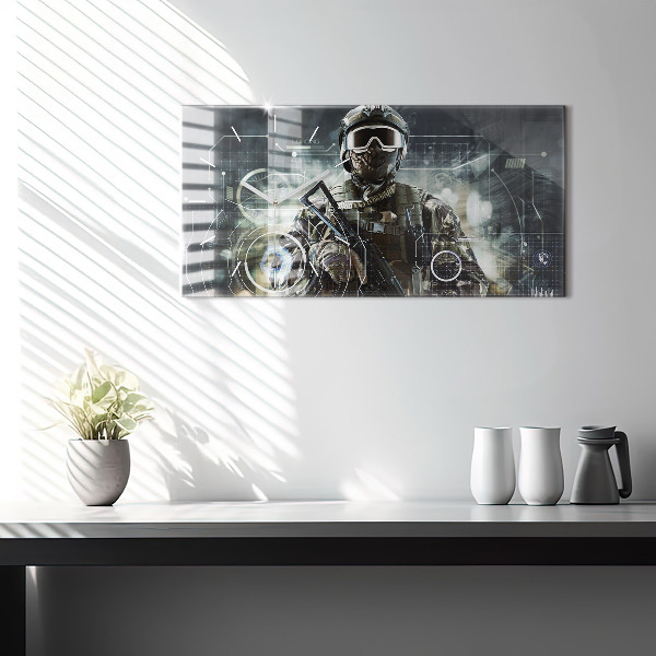 Orologio rettangolare Soldato con una pistola