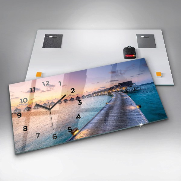 Orologio rettangolare Tramonto Maldive