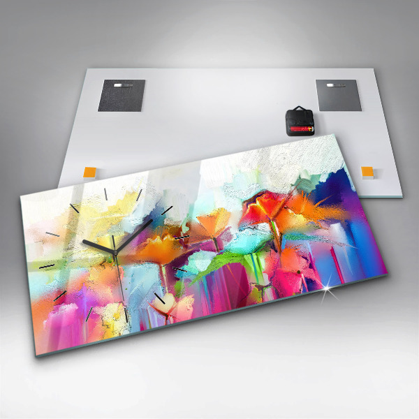 Orologio rettangolare Fiori astratti