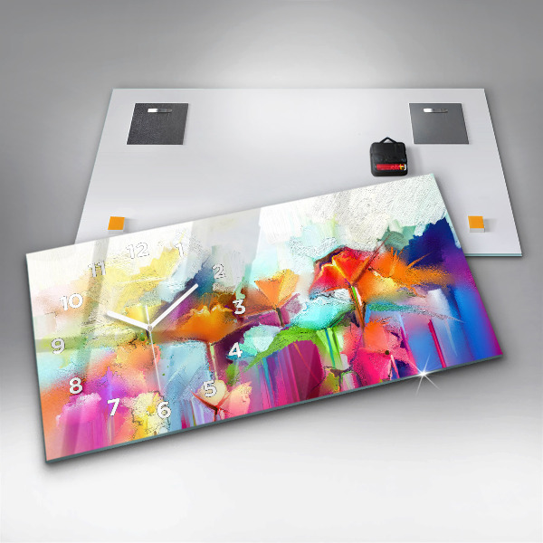 Orologio rettangolare Fiori astratti
