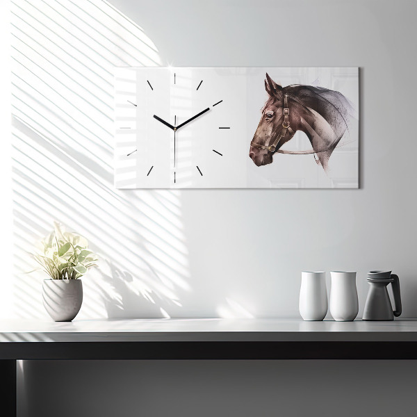 Orologio rettangolare Profilo del cavallo dipinto