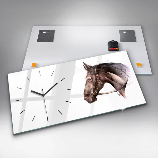 Orologio rettangolare Profilo del cavallo dipinto