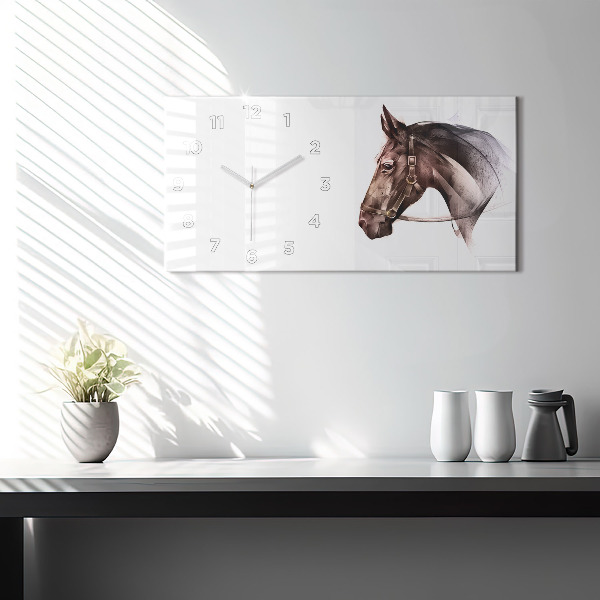 Orologio rettangolare Profilo del cavallo dipinto