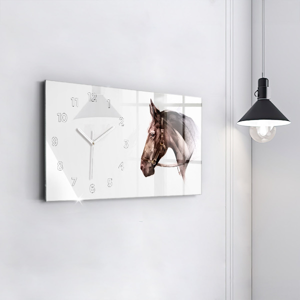 Orologio rettangolare Profilo del cavallo dipinto