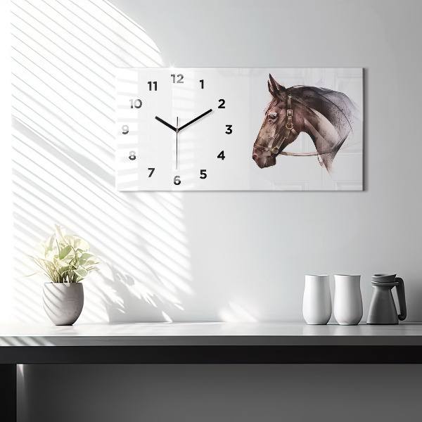 Orologio rettangolare Profilo del cavallo dipinto