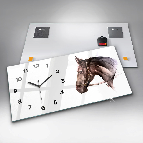 Orologio rettangolare Profilo del cavallo dipinto