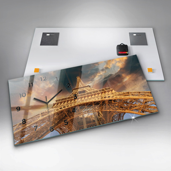 Orologio rettangolare La Torre Eiffel alla luce del sole