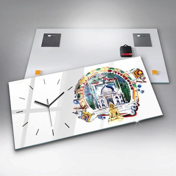 Orologio rettangolare Dipinto del Buddha nel tempio