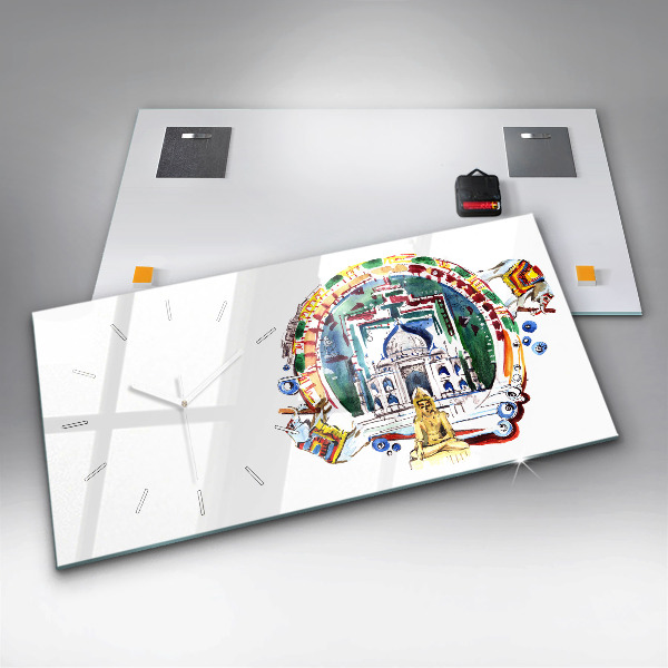 Orologio rettangolare Dipinto del Buddha nel tempio