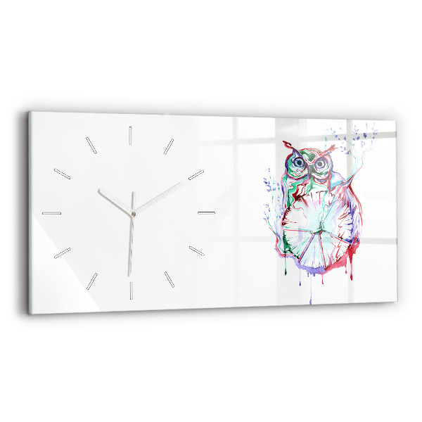 Orologio rettangolare Illustrazione di gufo e orologio