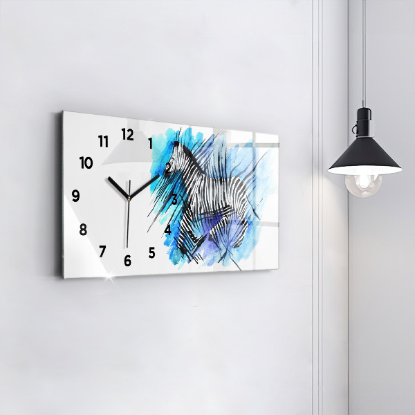 Orologio rettangolare Zebra dipinta
