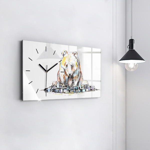 Orologio rettangolare Orso astratto