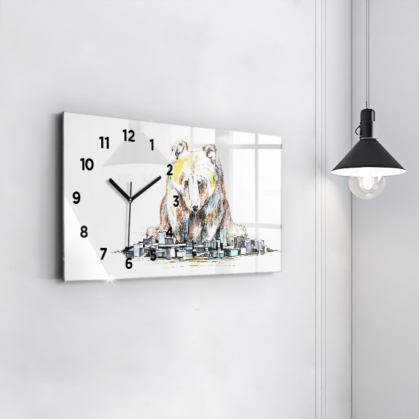 Orologio rettangolare Orso astratto