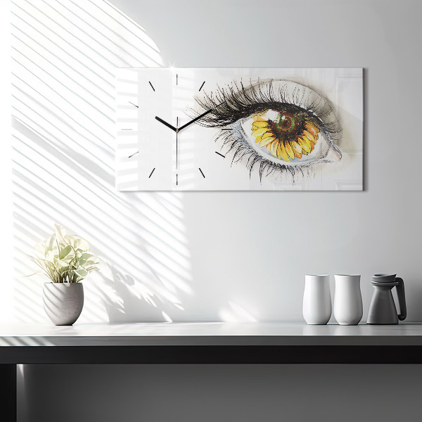 Orologio rettangolare Fiore di girasole nell'occhio
