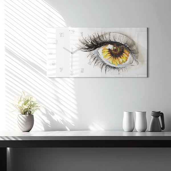 Orologio rettangolare Fiore di girasole nell'occhio