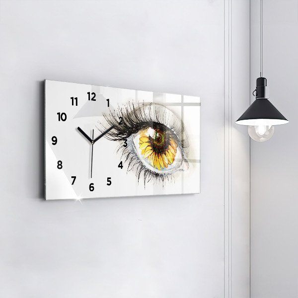 Orologio rettangolare Fiore di girasole nell'occhio