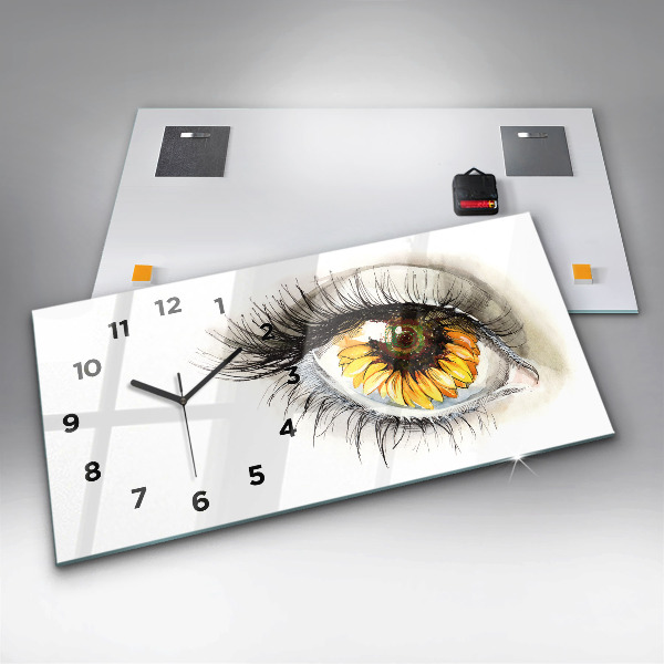 Orologio rettangolare Fiore di girasole nell'occhio