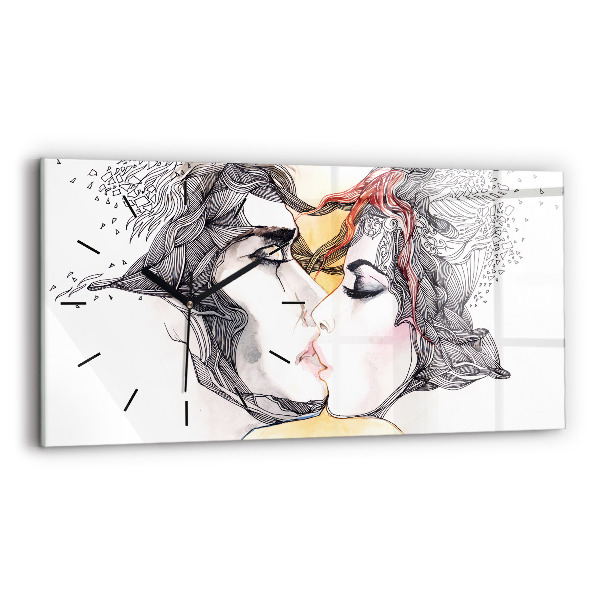 Orologio rettangolare Disegno di bacio d'amore