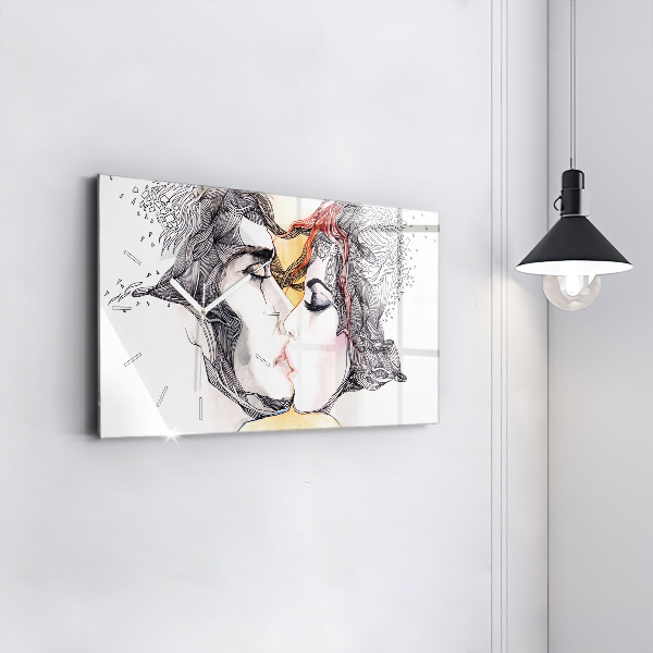 Orologio rettangolare Disegno di bacio d'amore