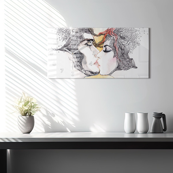 Orologio rettangolare Disegno di bacio d'amore