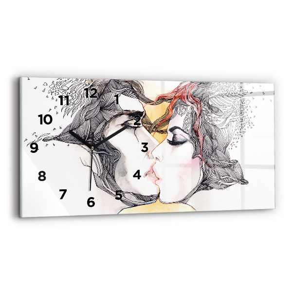 Orologio rettangolare Disegno di bacio d'amore
