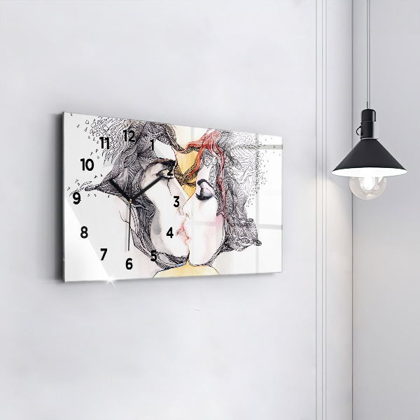 Orologio rettangolare Disegno di bacio d'amore